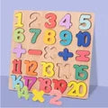 Colorful Alphabet Number Wooden Puzzles Kids Intelligent Matching Game